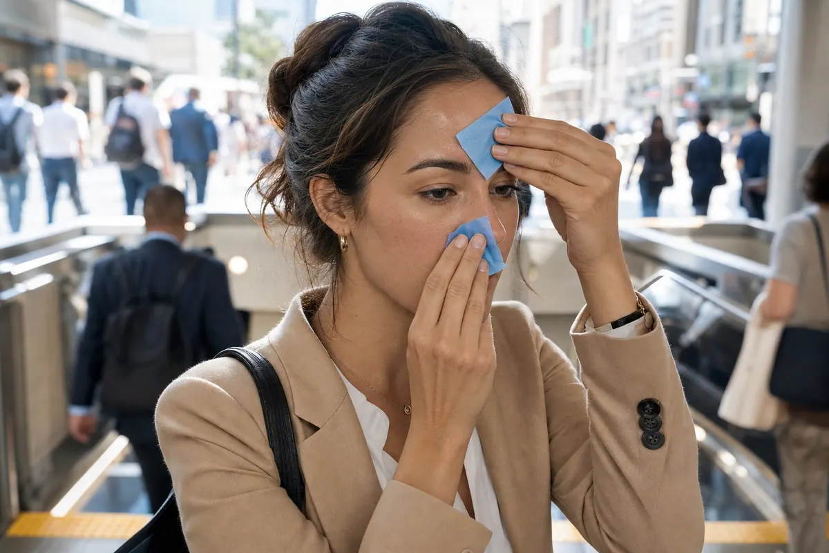 Commute arrival T-zone blotting routine