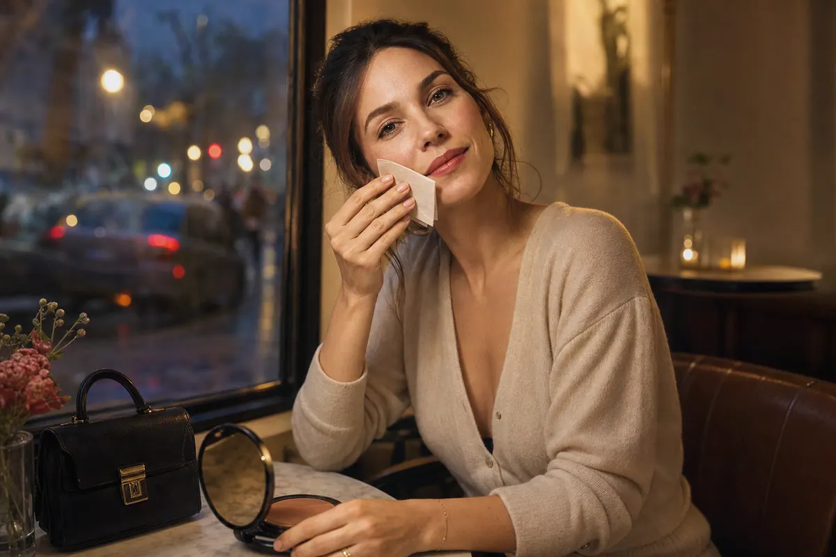 Cafe touch-up blotting routine