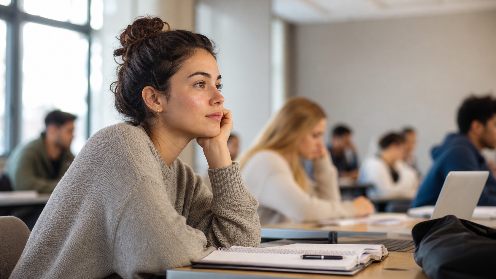 College class scene for a simple school-day shine control routine