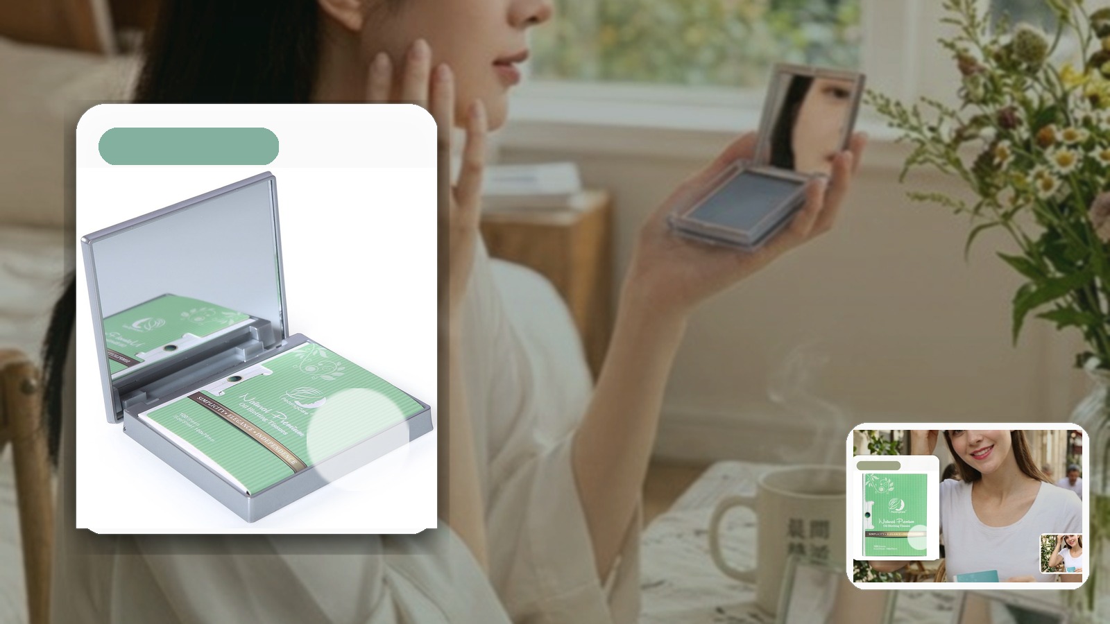 Gentle unscented blotting-paper setup for sensitive-skin oil control