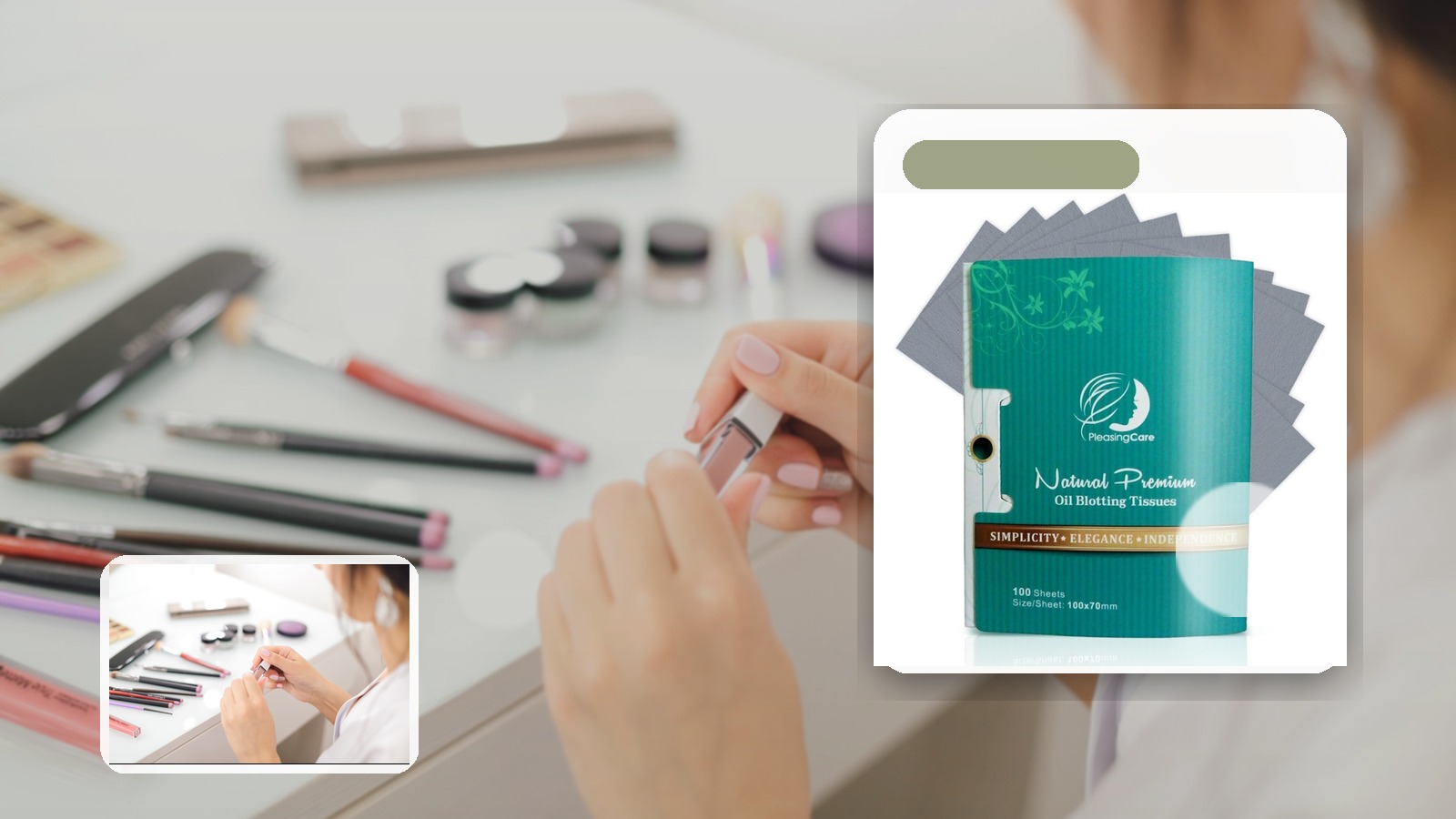 Bamboo Charcoal for Hot Desk Days using PleasingCare blotting paper in a desk setting