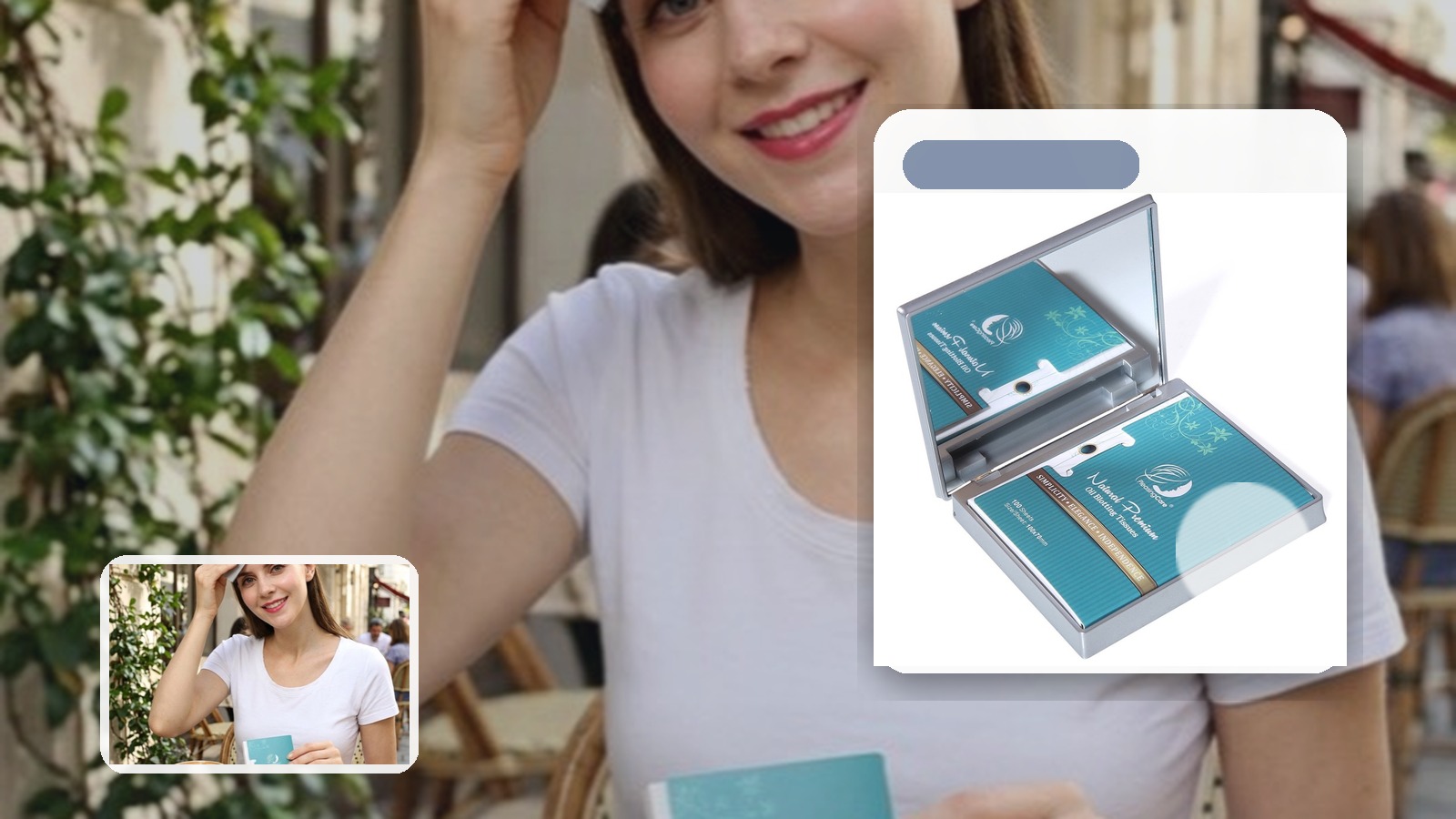 Best Blotting Paper for Red-eye Arrivals using PleasingCare blotting paper in a travel setting