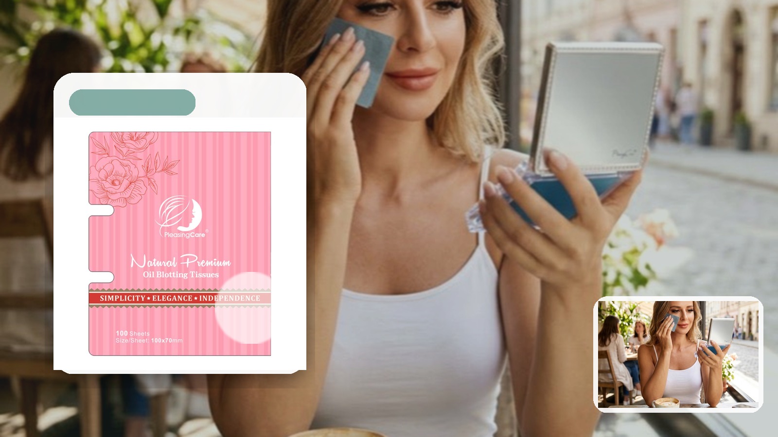 Blotting Paper vs Powder for Bridal Shower Afternoons using PleasingCare blotting paper in a wedding setting