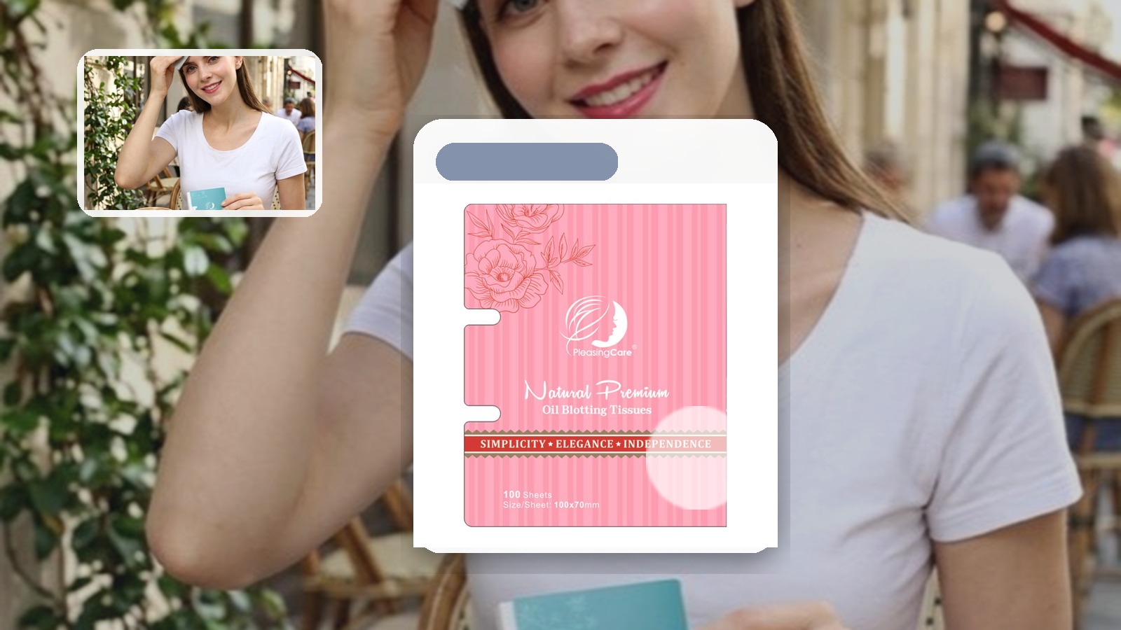 Blotting Paper vs Powder for Museum Days using PleasingCare blotting paper in a travel setting