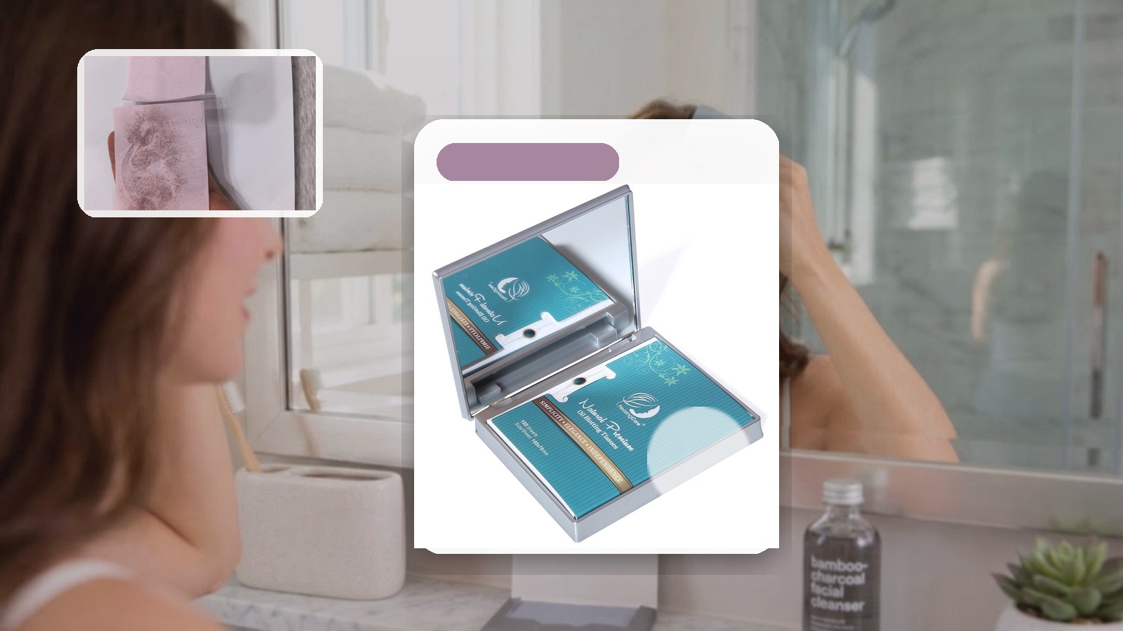 Blotting Paper vs Powder for Video Interviews using PleasingCare blotting paper in a video call setting