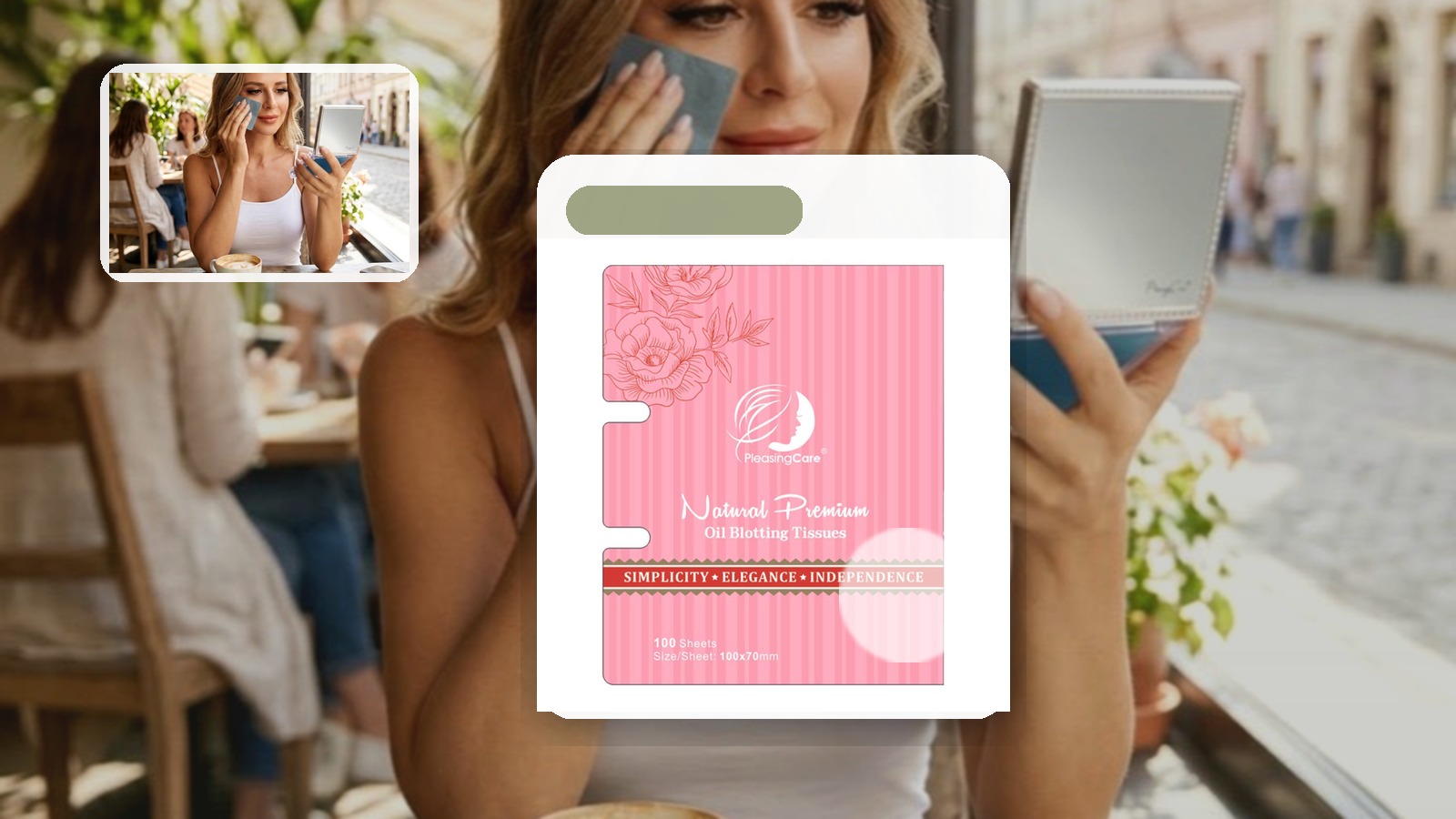 Blotting Paper vs Setting Spray for Gallery Openings using PleasingCare blotting paper in a wedding setting