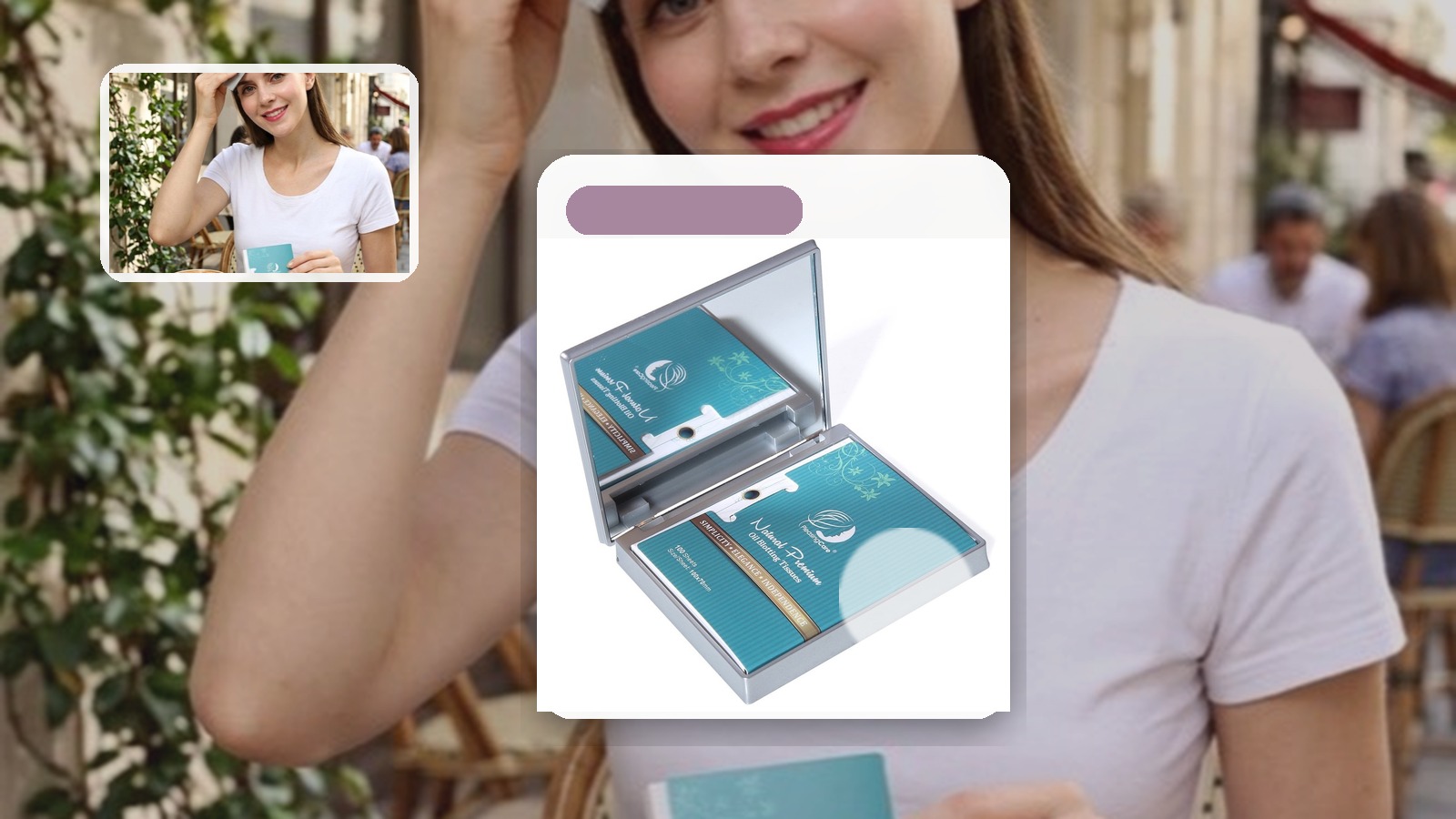 Mirror Case for Carry-on-only Trips using PleasingCare blotting paper in a travel setting