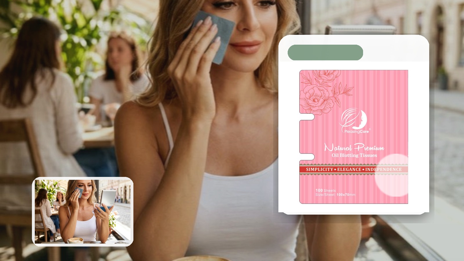 Rose for Bridal Shower Afternoons using PleasingCare blotting paper in a wedding setting