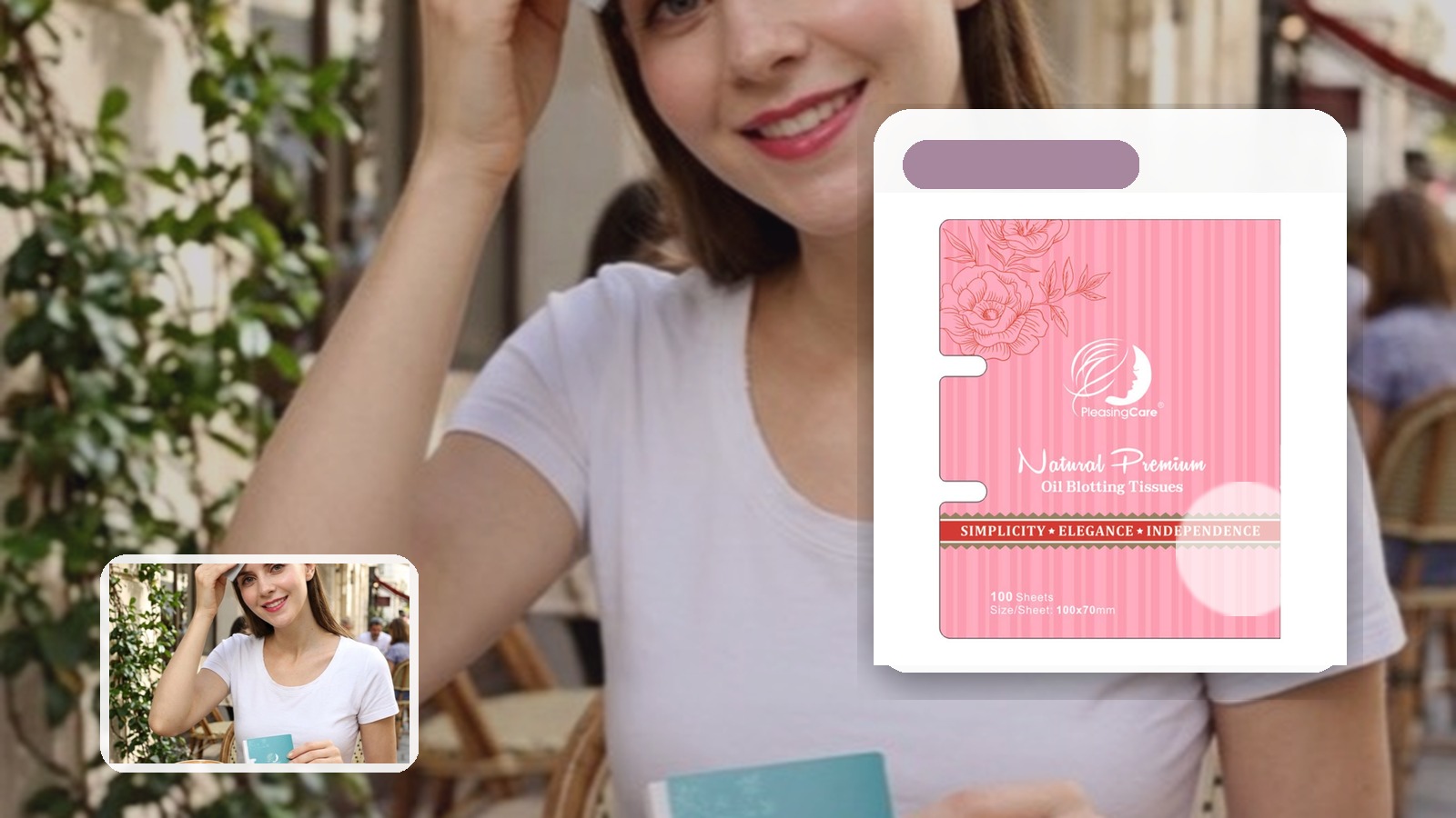 Rose for Museum Days using PleasingCare blotting paper in a travel setting